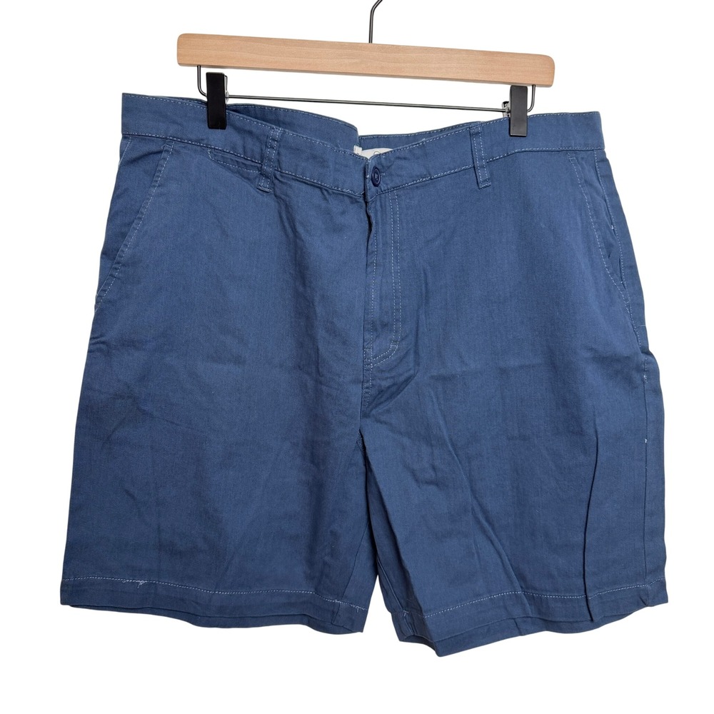 Five Four Men Modern Fit Shorts 40 Blue Cotton Casual Flat Front Preppy Nautical